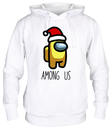 Толстовка худи Among us in Santa hat