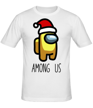 Мужская футболка Among us in Santa hat