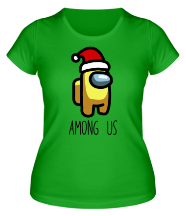 Женская футболка Among us in Santa hat