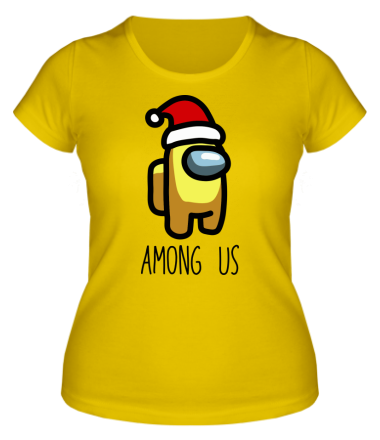 Женская футболка Among us in Santa hat