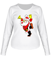 Женская футболка длинный рукав Happy Santa Claus
