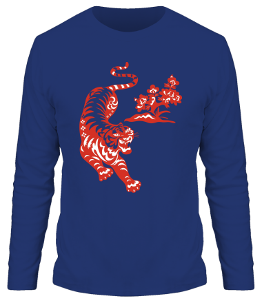 Мужская футболка длинный рукав Тигр