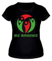 Женская футболка #bizbirgemiz