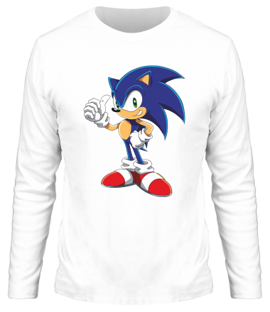 Мужская футболка длинный рукав Sonic