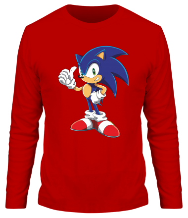 Мужская футболка длинный рукав Sonic