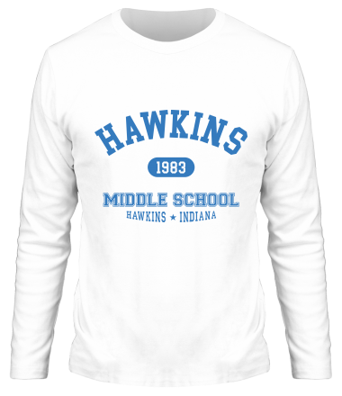 Мужская футболка длинный рукав Hawkins Miiddle School