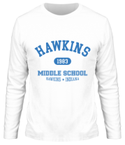 Мужская футболка длинный рукав Hawkins Miiddle School фото