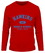 Мужская футболка длинный рукав Hawkins Miiddle School