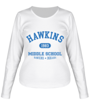 Женская футболка длинный рукав Hawkins Miiddle School