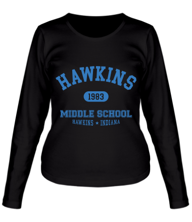 Женская футболка длинный рукав Hawkins Miiddle School