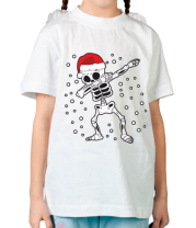Детская футболка Новогодний скелет  фото