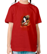 Детская футболка девушка с драконом фото