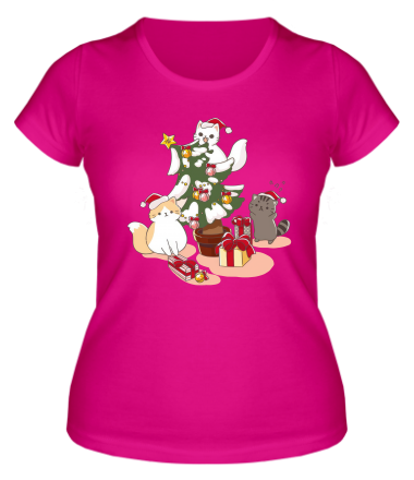 Женская футболка три котенка