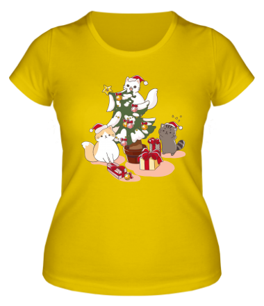 Женская футболка три котенка