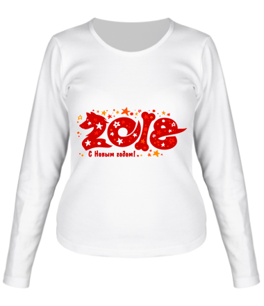 Женская футболка длинный рукав Новый год 2018