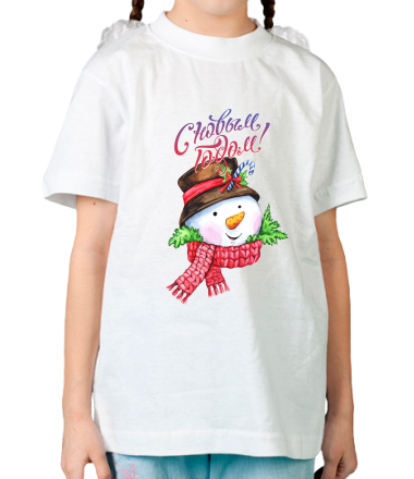 Детская футболка Снеговик новый год