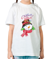 Детская футболка Снеговик новый год фото