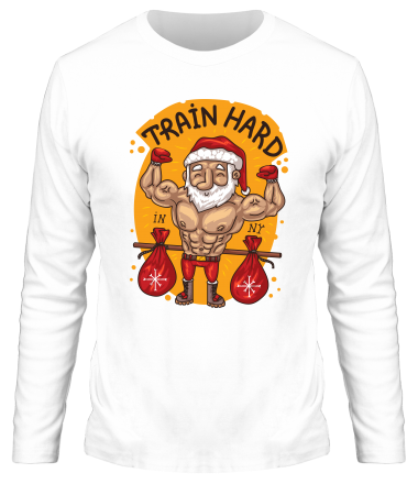 Мужская футболка длинный рукав Train hard