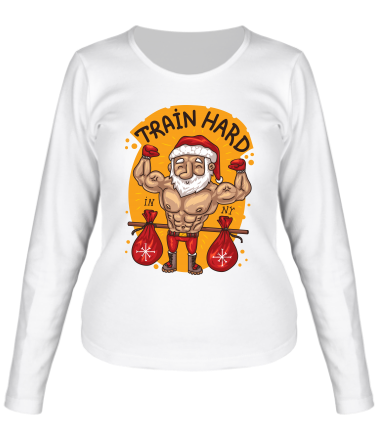 Женская футболка длинный рукав Train hard