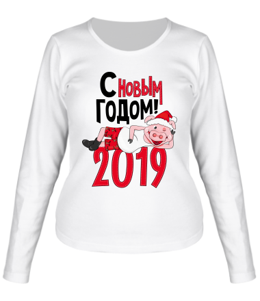 Женская футболка длинный рукав С Новым Годом 2019