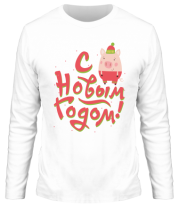 Мужская футболка длинный рукав С Новым Годом 2019 фото