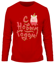 Мужская футболка длинный рукав С Новым Годом 2019 фото
