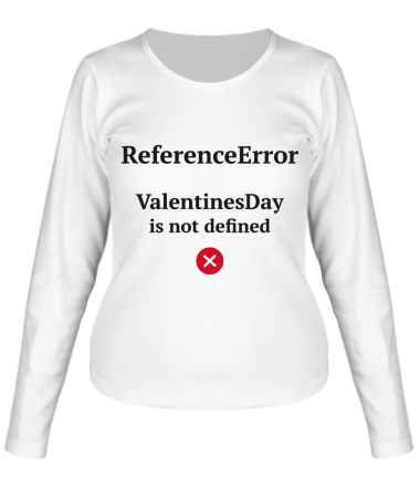 Женская футболка длинный рукав Reference error valentine