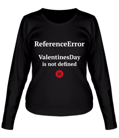 Женская футболка длинный рукав Reference error valentine