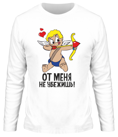 Мужская футболка длинный рукав От меня не убежишь 