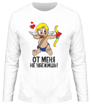 Мужская футболка длинный рукав От меня не убежишь  фото