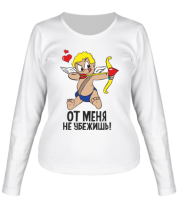 Женская футболка длинный рукав От меня не убежишь  фото