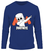 Мужская футболка длинный рукав Dj Marshmello fortnite dab фото