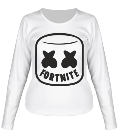 Женская футболка длинный рукав Marshmello and Fortnite