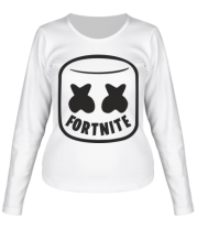Женская футболка длинный рукав Marshmello and Fortnite фото