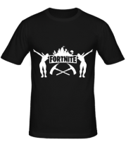 Мужская футболка Fortnite dancing logo фото