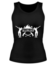 Женская майка борцовка Fortnite dancing logo фото