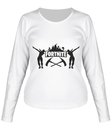Женская футболка длинный рукав Fortnite dancing logo