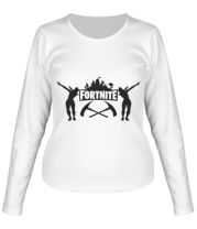 Женская футболка длинный рукав Fortnite dancing logo фото