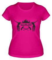 Женская футболка Fortnite dancing logo фото