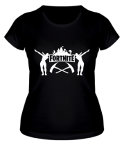 Женская футболка Fortnite dancing logo фото