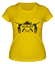 Женская футболка Fortnite dancing logo фото