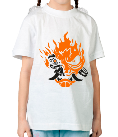 Детская футболка Cyberpunk 2077 fire