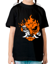 Детская футболка Cyberpunk 2077 fire фото