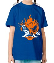 Детская футболка Cyberpunk 2077 fire фото