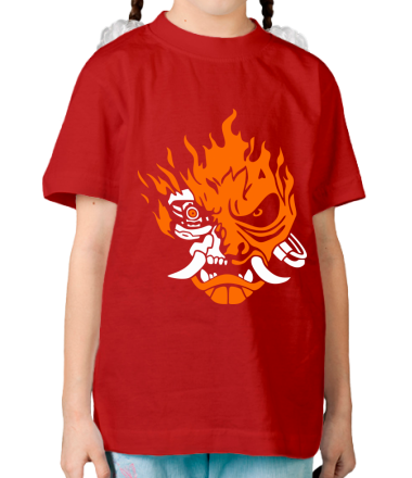 Детская футболка Cyberpunk 2077 fire