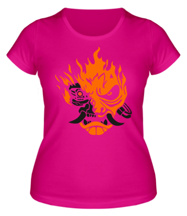 Женская футболка Cyberpunk 2077 fire