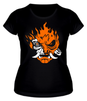 Женская футболка Cyberpunk 2077 fire фото