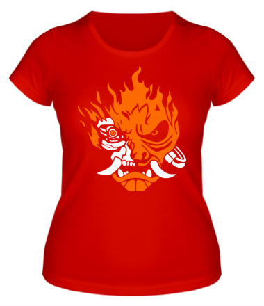 Женская футболка Cyberpunk 2077 fire