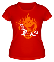 Женская футболка Cyberpunk 2077 fire фото