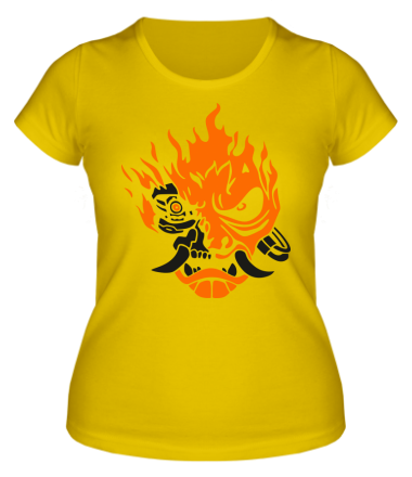 Женская футболка Cyberpunk 2077 fire